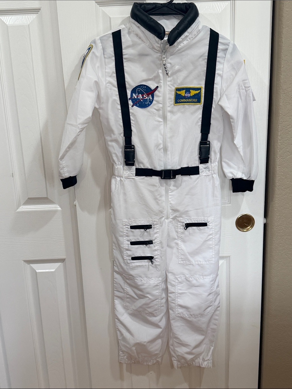 Get Real Gear White NASA Kids' Astronaut Jumpsuit - Commander Patch size 8-10